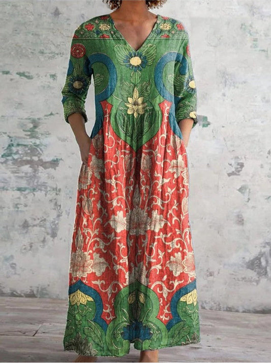 Celeste | Vintage floral print maxi dress
